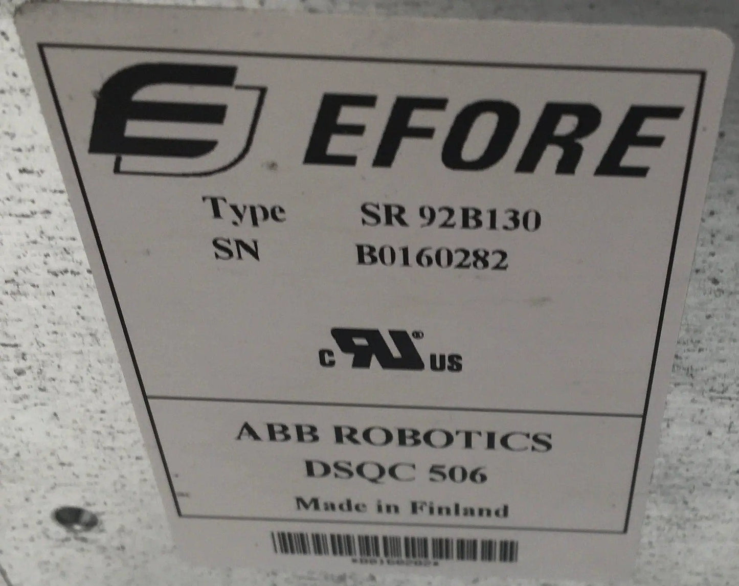 ABB Robotics DSQC 505 Efore SR 92B130 Power Supply