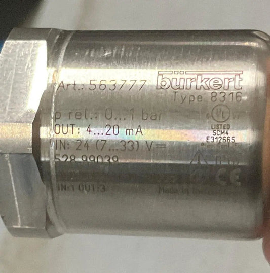 Burkert 8316 Compact Pressure Transmitter 563177