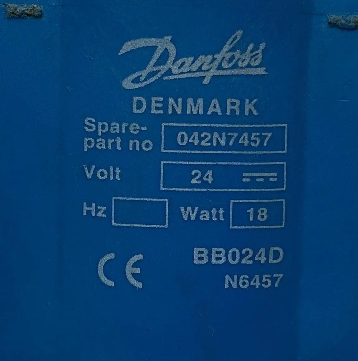 Danfoss 042N7457 Solenoid Coil - 24 V DC