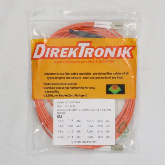 DirekTronik 117 2075 Fibre Optic Patch Cable