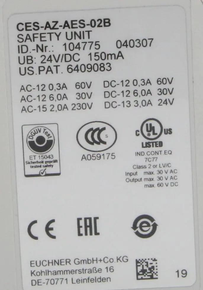Euchner CES-AZ-AES-02B Safety Unit