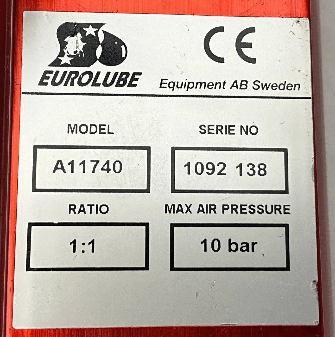 Eurolube A11740 Pneumatic Air Piston Drum Pump