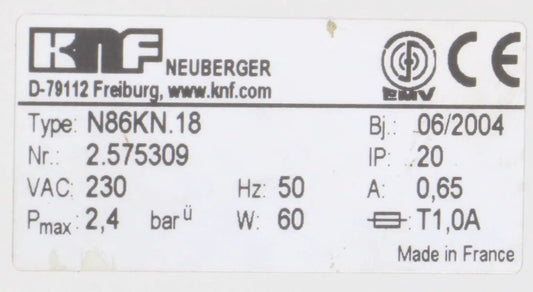 KNF N86KN.18 Laboport Diaphragm Vacuum Pump