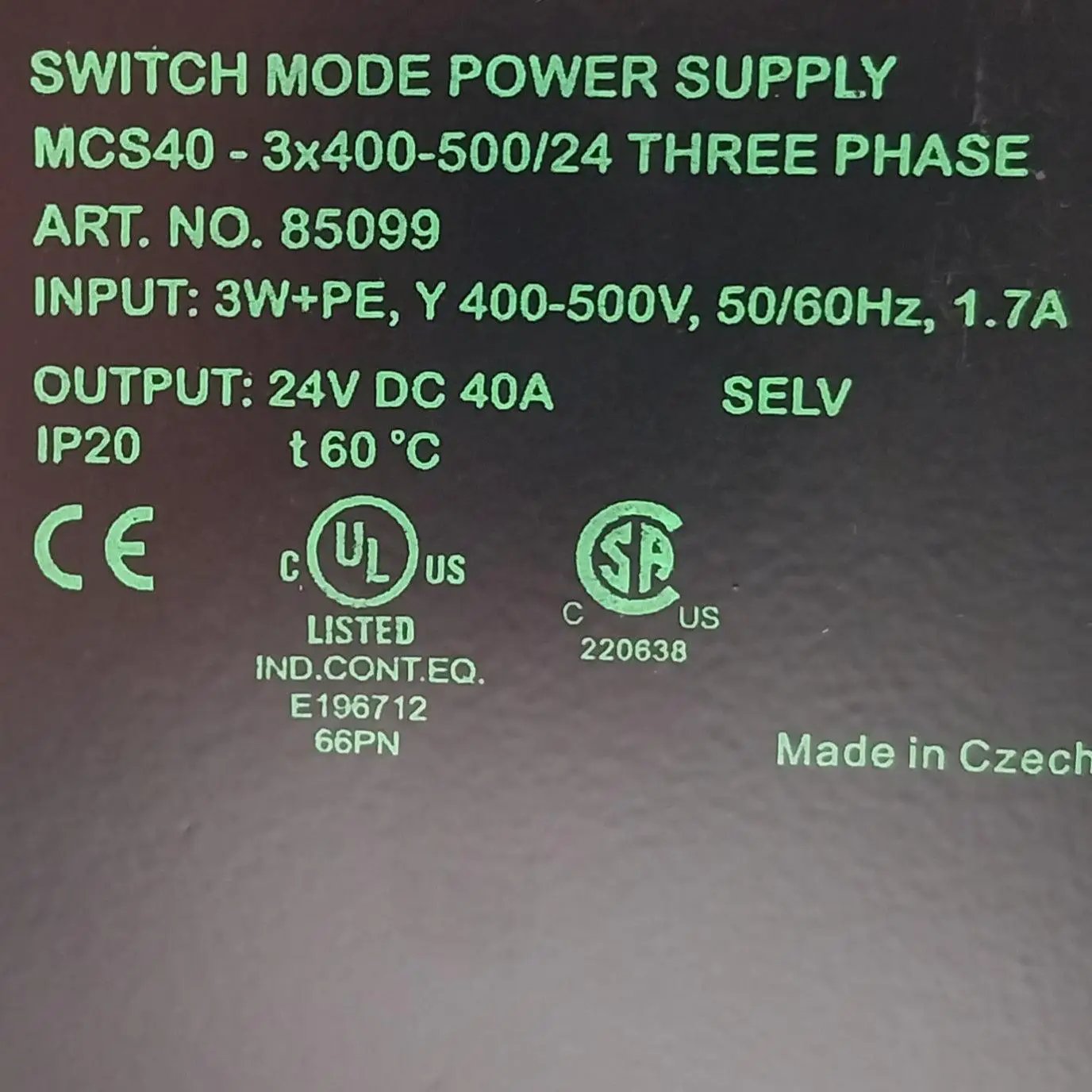 Murr Elektronik MCS40 Switch Mode Power Supply
