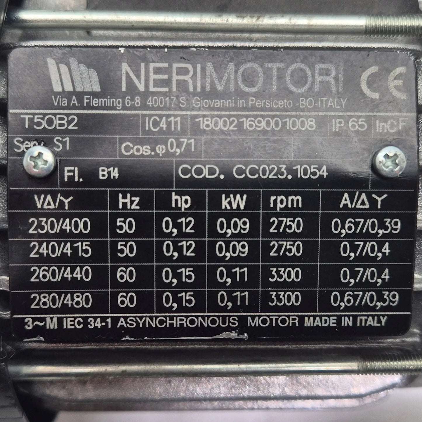 Nerimotori T50B2 3 Phase Asynchronous Motor
