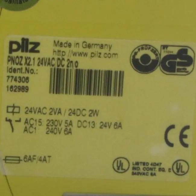 Pilz PNOZ X2 1 24VAC DC 2n o Safety Relay 774306