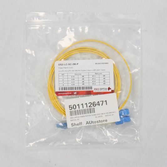 Pro Optix OS2 LC SC 2M P Optic Fibre Patch Cable