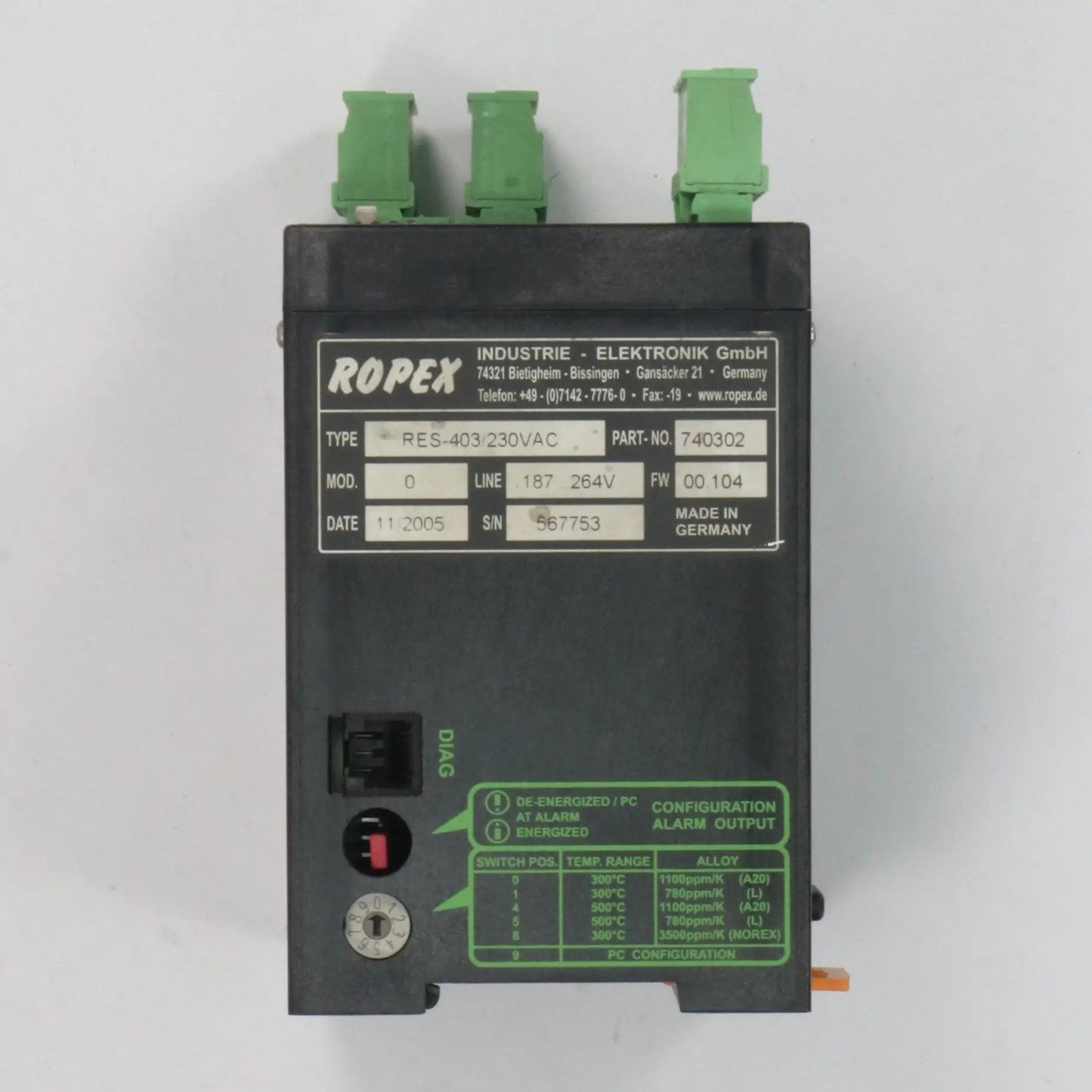 Ropex Resistron RES 403 Temperature Controller