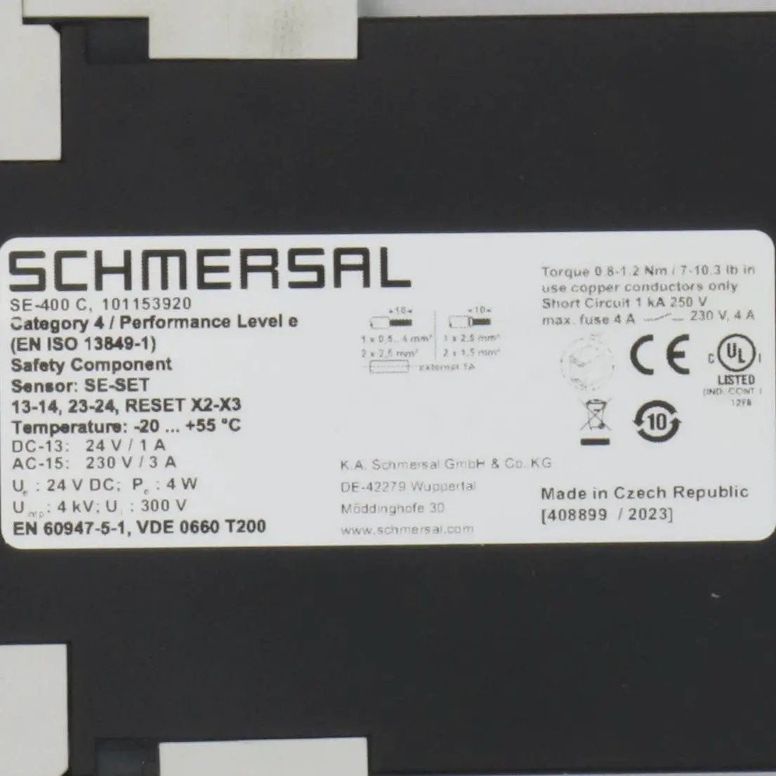 Schmersal SE 400C Safety Relay