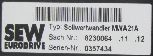 Sew Eurodrive Set Point Converter MWA21A
