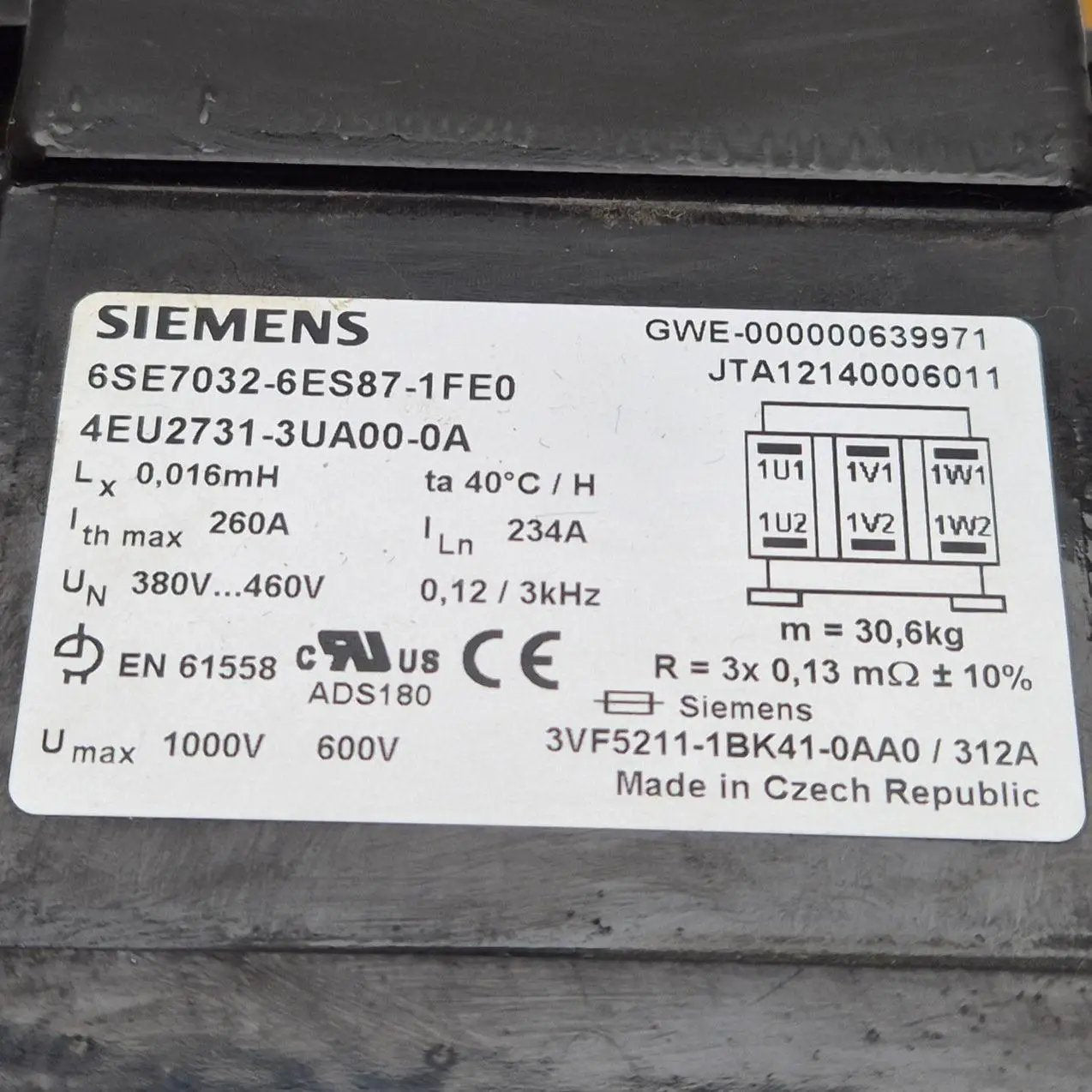 Siemens 6SE7032-6ES87-1FE0 Output Reactor