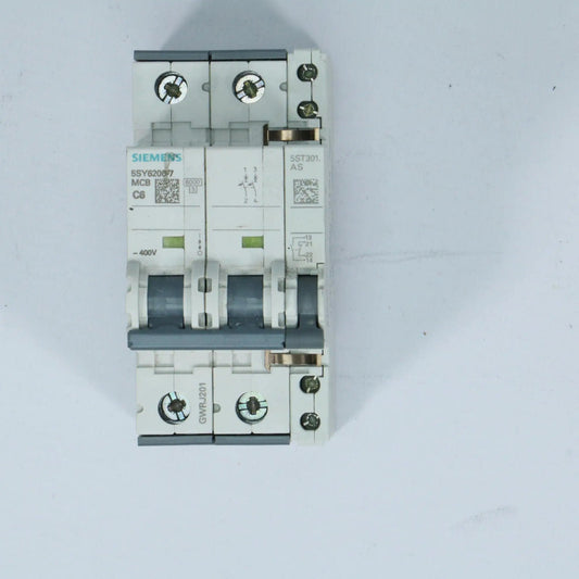 Siemens Miniature circuit breaker 400 V 6kA, 2-pole, C, 6 A, D=70 mm