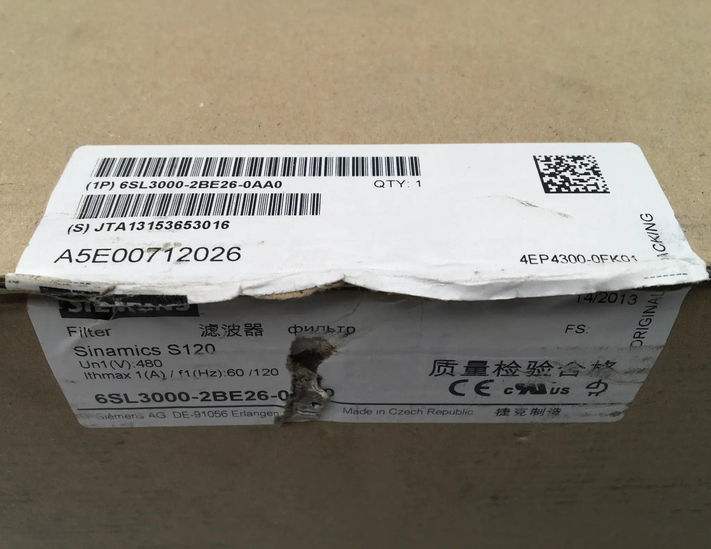 Siemens Sinamics 6SL3000 2BE26 0AA0 Motor Inductor
