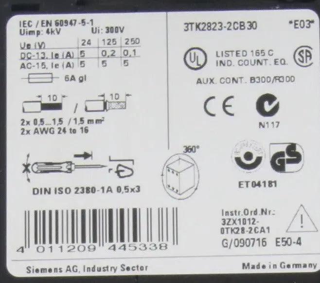 Siemens Sirius Safety Relay 3TK2823-2CB30