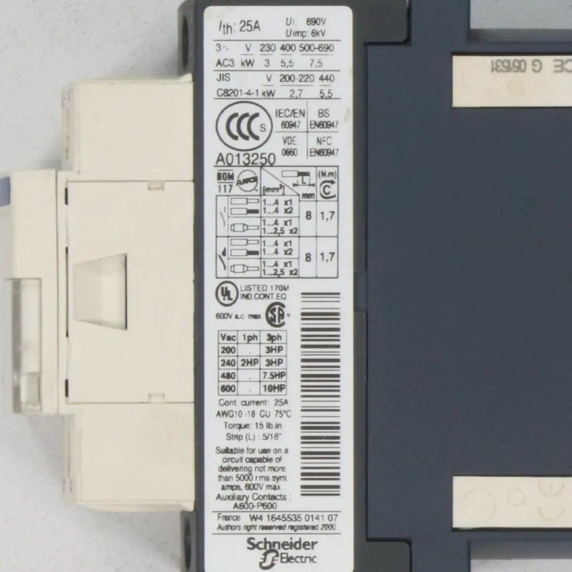 Telemecanique LC1D12BL Contactor