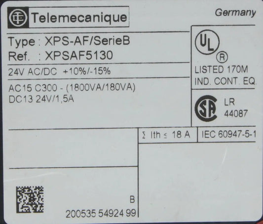 Telemecanique Preventa XPSAF5130 Safety Relay