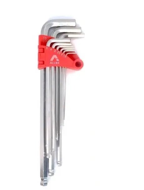 ALLBE Inbussleutelset – Kogelkop – Extra Lang – 1.5-10mm – 9 Stuks