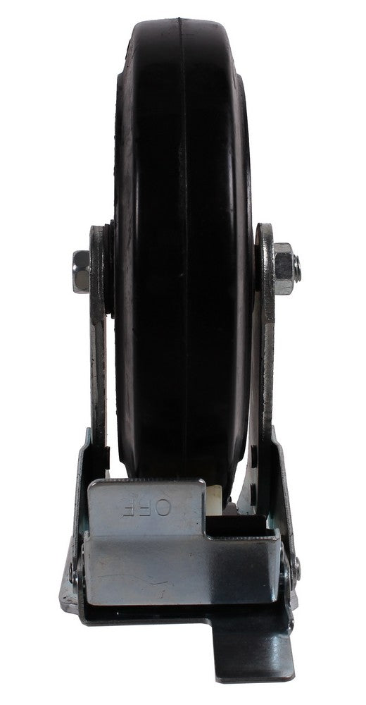 Zwenkwiel met dubbele rem 200 x 50mm rubber