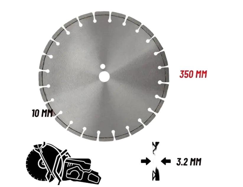 Top-Tools.nl Diamantschijf 350 mm – Gesegmenteerd voor Beton & Steen