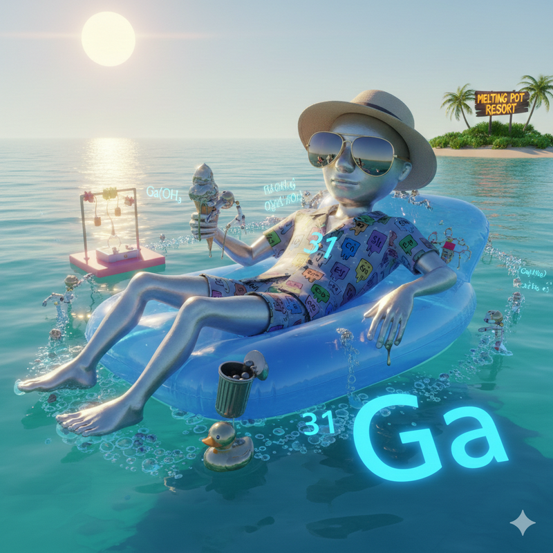 Vloeibaar tovenaarsmetaal gallium eet zout zeewater?