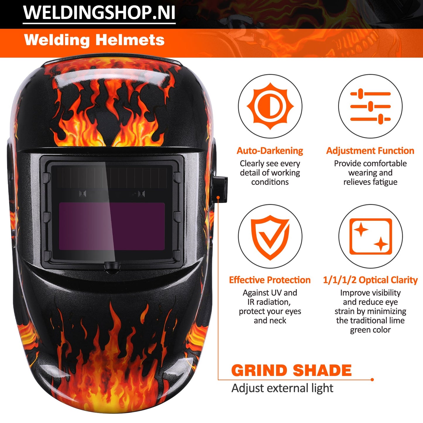 Lashelm - Laskap Model Flameskull - UNMT + UNL16A Weldingshop 2.0