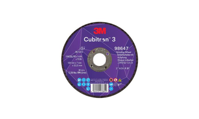 3M Cubitron 3 afbraamschijf 125 x 7.0 x 22 mm T27