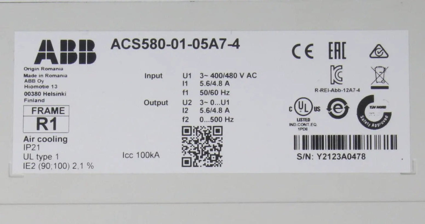ABB ACS 580 01 05A74 Inverter