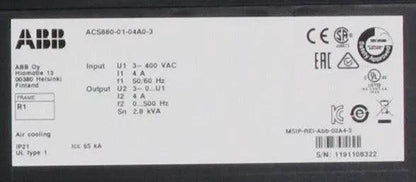 ABB ACS 880-01-04A0-3 Inverter Drive