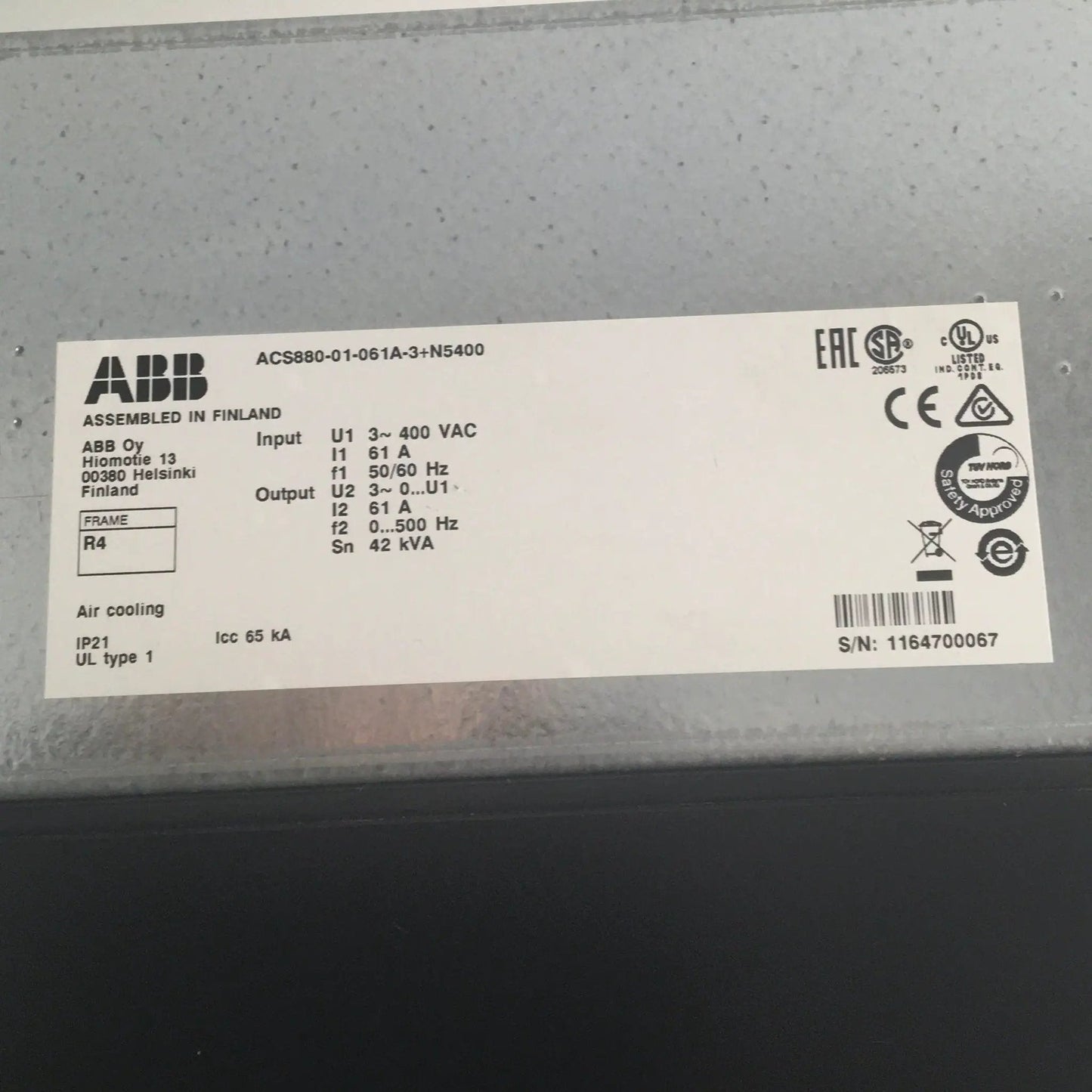 ABB ACS 880 01 061A 3 Single Drive