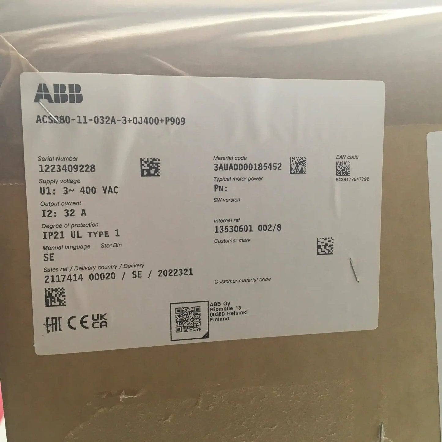 ABB ACS 880 11 032A 3 Regenerative Single Drive