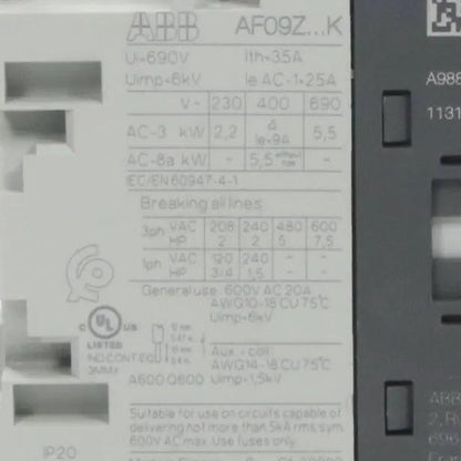 ABB AF09Z 30 10K 21 Contactor