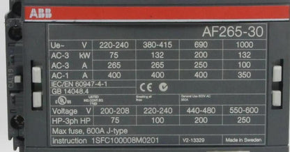 ABB AF265-30 3 Pole Contactor