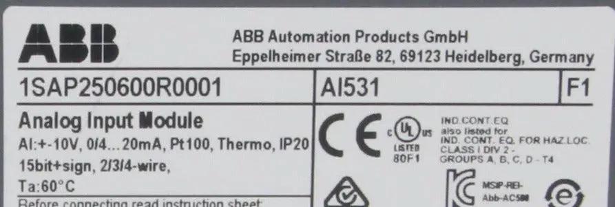 ABB AI531 Analog Input Module & Terminal Unit