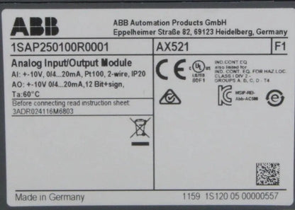 ABB AX521 Analog Input/Output Module