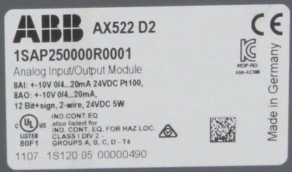 ABB AX522 D2 Analog Input/Output Module