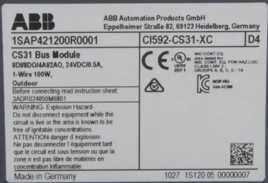 ABB CI592-CS31-XC Bus Module
