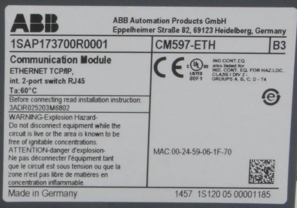 ABB CM597-ETH Communication Module
