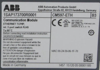 ABB CM597-ETH Communication Module