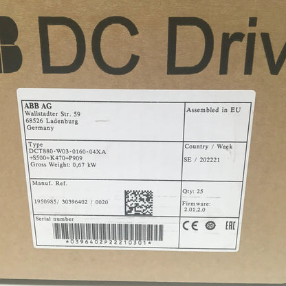 ABB DCT880 W03 0160 04XA DC Drive