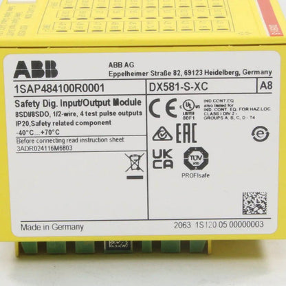 ABB DX581 S XC Safety Digital IO Module