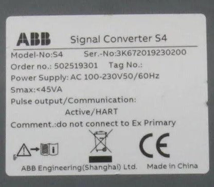 ABB FSM4000 S4 Electromagnetic Flow Meter Signal Converter