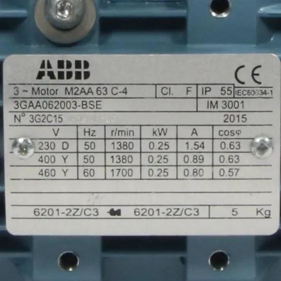 ABB M2AA 63 C 4 Three Phase Motor