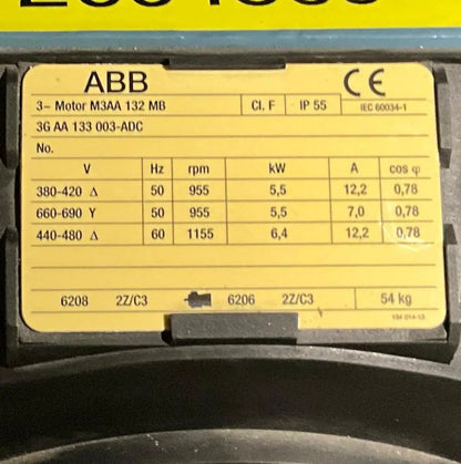 ABB M3AA 132MB 3GAA 133 003-ADC 3 Phase Motor