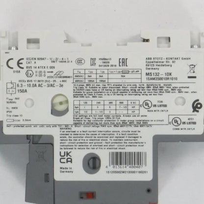 ABB MS132 10K Manual Motor Starter