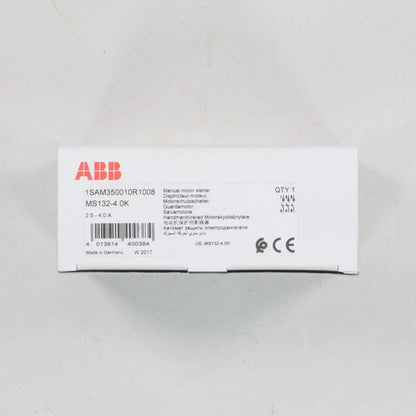 ABB MS132 4.0K Manual Motor Starter