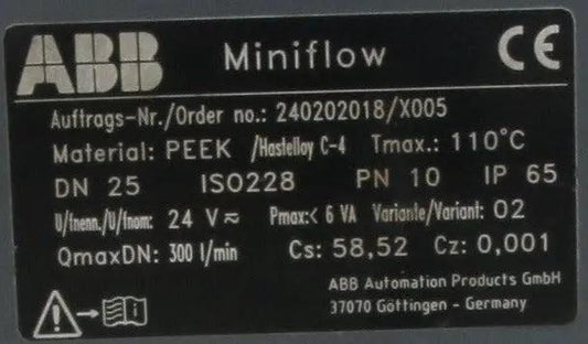 ABB Miniflow Electromagnetic Flow Meter