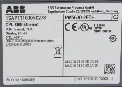 ABB PM5630-2ETH PLC Assembly