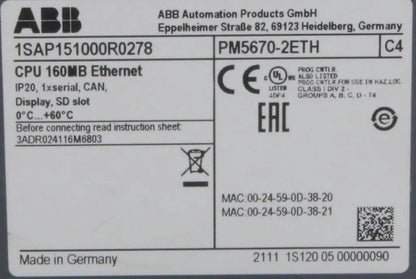 ABB PM5670-2ETH Programmable Logic Controller