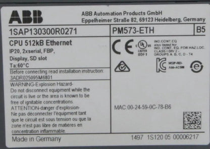 ABB PM573-ETH Programmable Logic Controller