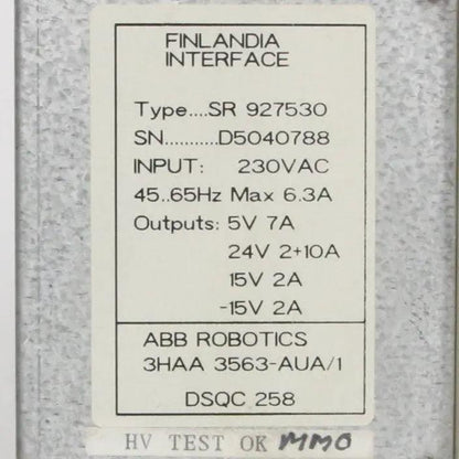 ABB Robotics Finlandia Interface SR 927530 Electronic Module